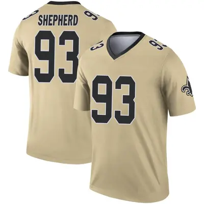 Men's Legend Nathan Shepherd New Orleans Saints Gold Inverted Jersey