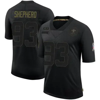 Men's Limited Nathan Shepherd New Orleans Saints Black 2020 Salute To Service Jersey