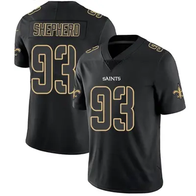 Men's Limited Nathan Shepherd New Orleans Saints Black Impact Jersey