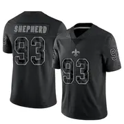 Men's Limited Nathan Shepherd New Orleans Saints Black Reflective Jersey