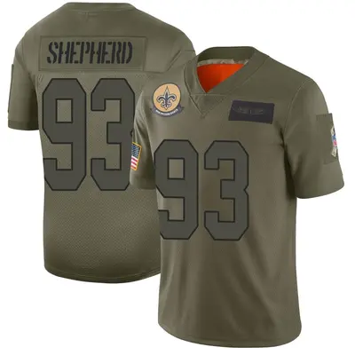 Men's Limited Nathan Shepherd New Orleans Saints Camo 2019 Salute to Service Jersey