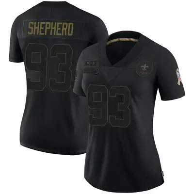 Women's Limited Nathan Shepherd New Orleans Saints Black 2020 Salute To Service Jersey