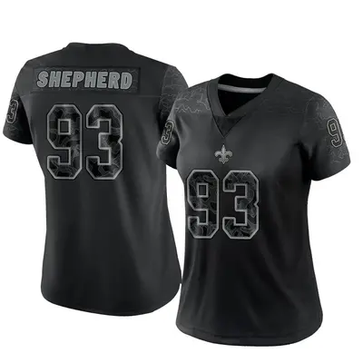 Women's Limited Nathan Shepherd New Orleans Saints Black Reflective Jersey