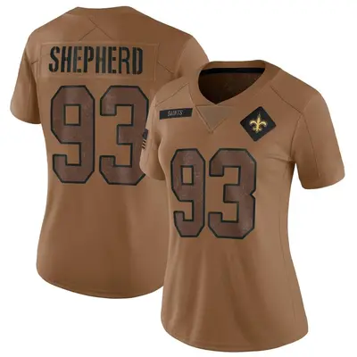 Women's Limited Nathan Shepherd New Orleans Saints Brown 2023 Salute To Service Jersey