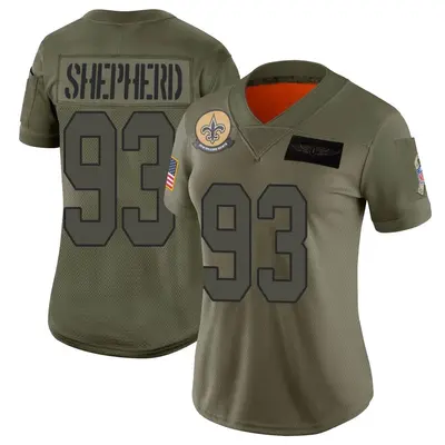 Women's Limited Nathan Shepherd New Orleans Saints Camo 2019 Salute to Service Jersey